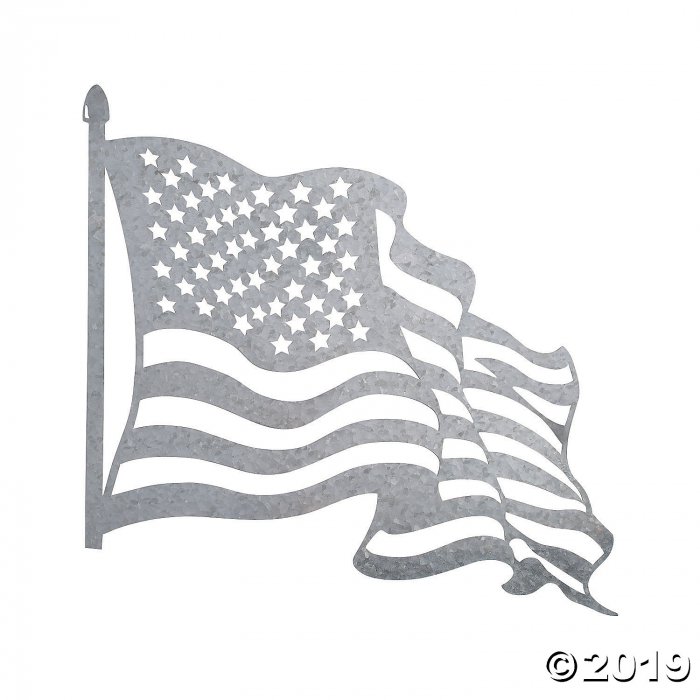 Galvanized Metal American Flag Sign (1 Piece(s))