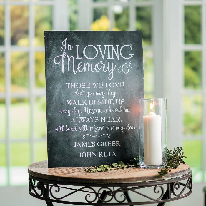 Personalized Memorial Printed Chalk Sign (1 Piece(s))