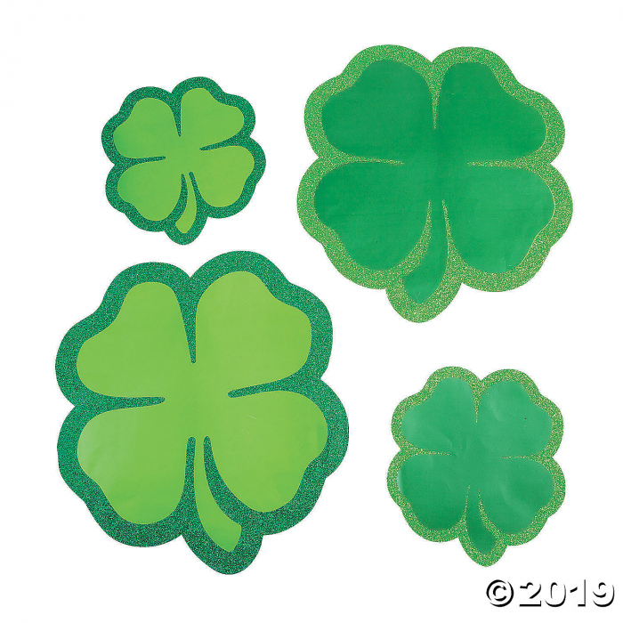 Jumbo Glitter Shamrock Cutouts (1 Set(s))