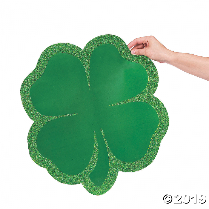 Jumbo Glitter Shamrock Cutouts (1 Set(s))