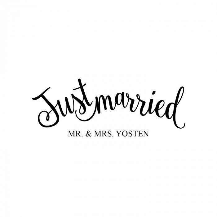 Personalized Just Married Shaped Sign (1 Piece(s))
