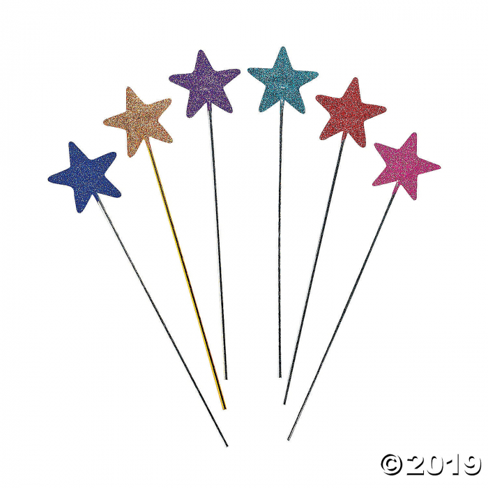 Bright & Glittery Star Wands (Per Dozen)