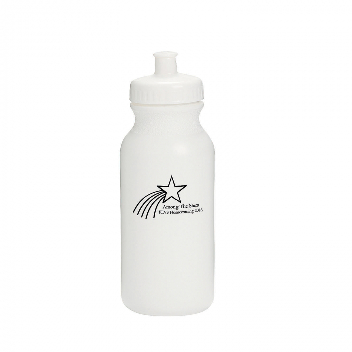 Opaque White Shooting Star Personalized Plastic Water Bottles (50 Piece(s))