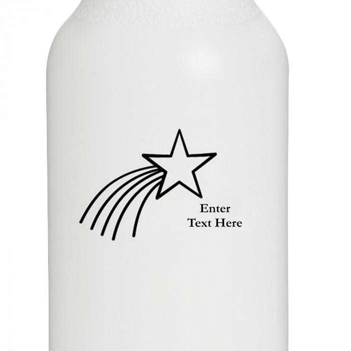 Opaque White Shooting Star Personalized Plastic Water Bottles (50 Piece(s))