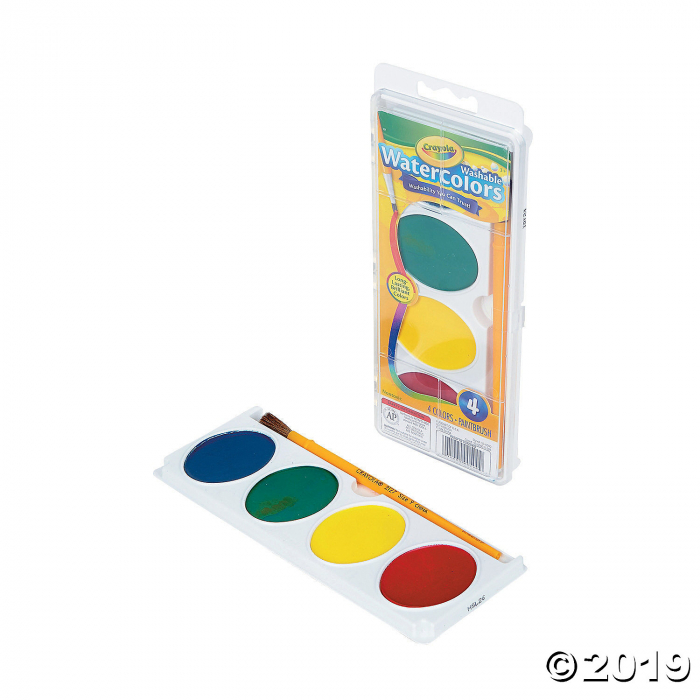 4 Color Crayola® Jumbo Watercolors with Paintbrush (1 Set(s))