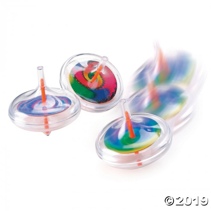 Tie-Dyed Spin Tops (Per Dozen)