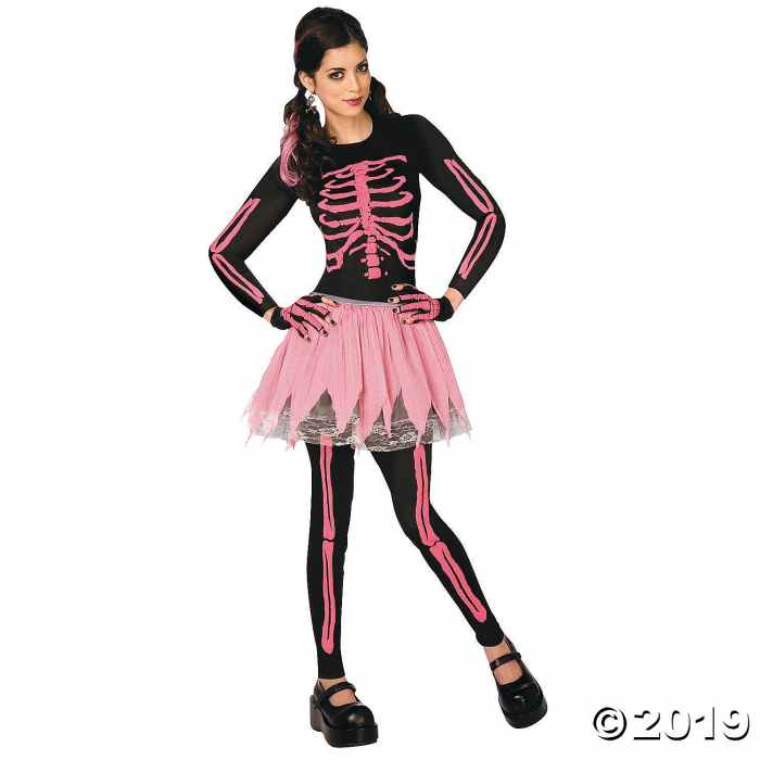 Women's Pink Punk Skeleton Costume - Extra Small (1 Piece(s)) Women's Pink Punk Skeleton Costume - Extra Small (1 Piece(s))