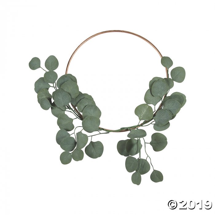 Gold Wreath with Silver Dollar Eucalyptus (1 Piece(s))