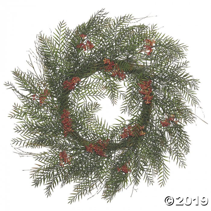 Vickerman 30" Artificial Green Brazil Berry and Leaf Wreath (1 Piece(s))