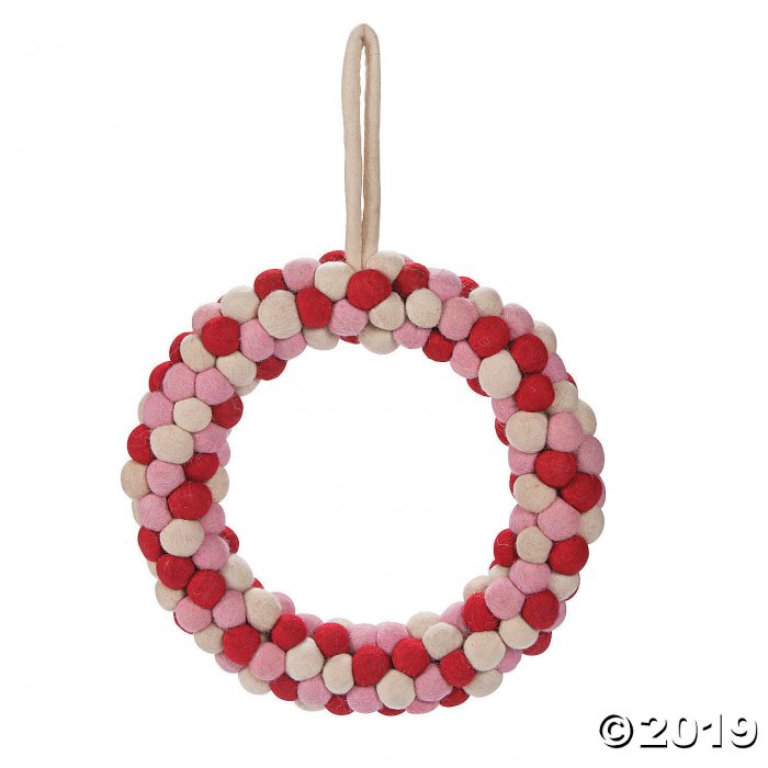 Valentine Pom-Pom Wreath (1 Piece(s))