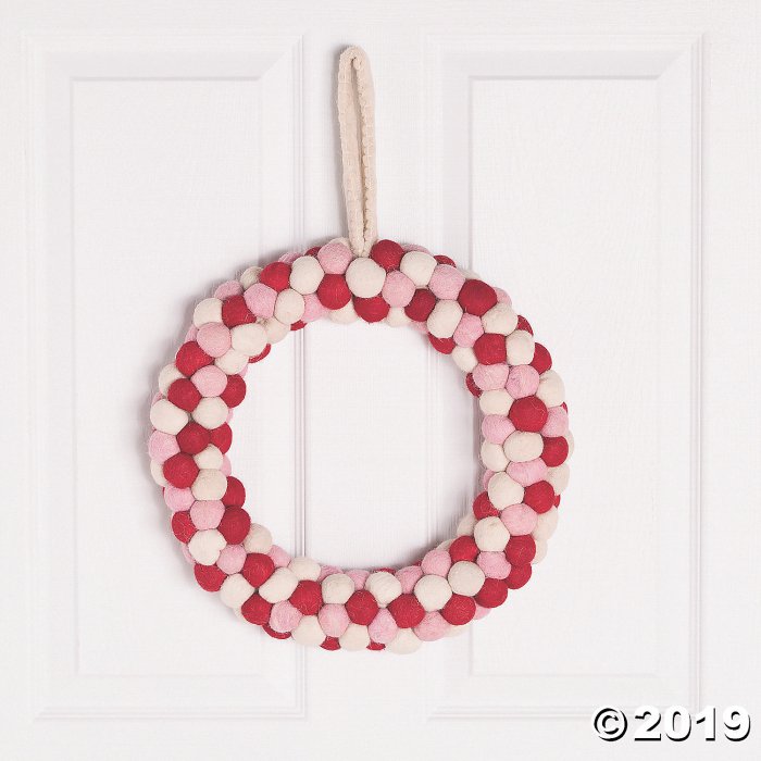 Valentine Pom-Pom Wreath (1 Piece(s))