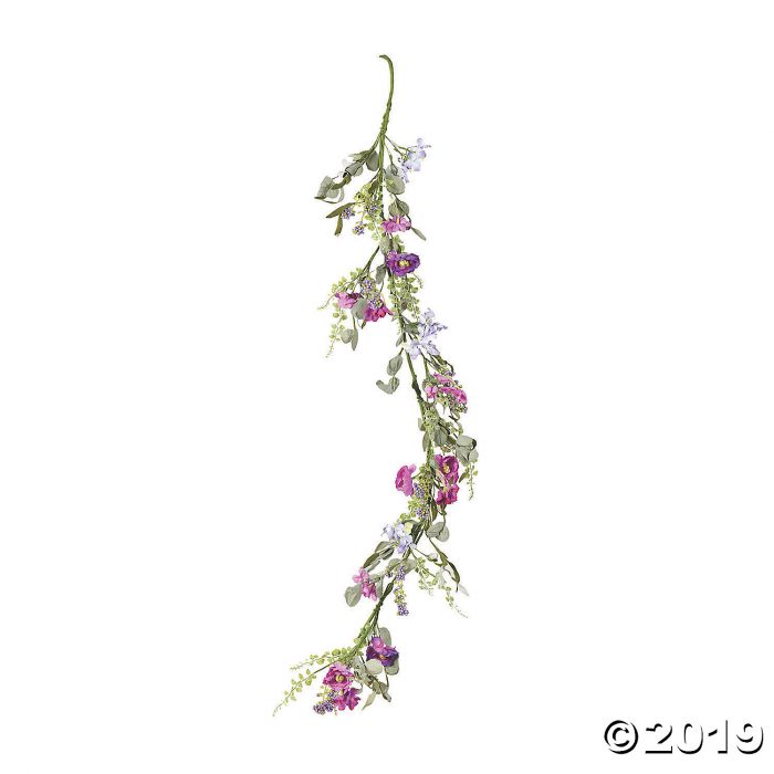 Vickerman Artificial Mixed Purple Floral Garland (1 Piece(s)) Vickerman Artificial Mixed Purple Floral Garland (1 Piece(s))