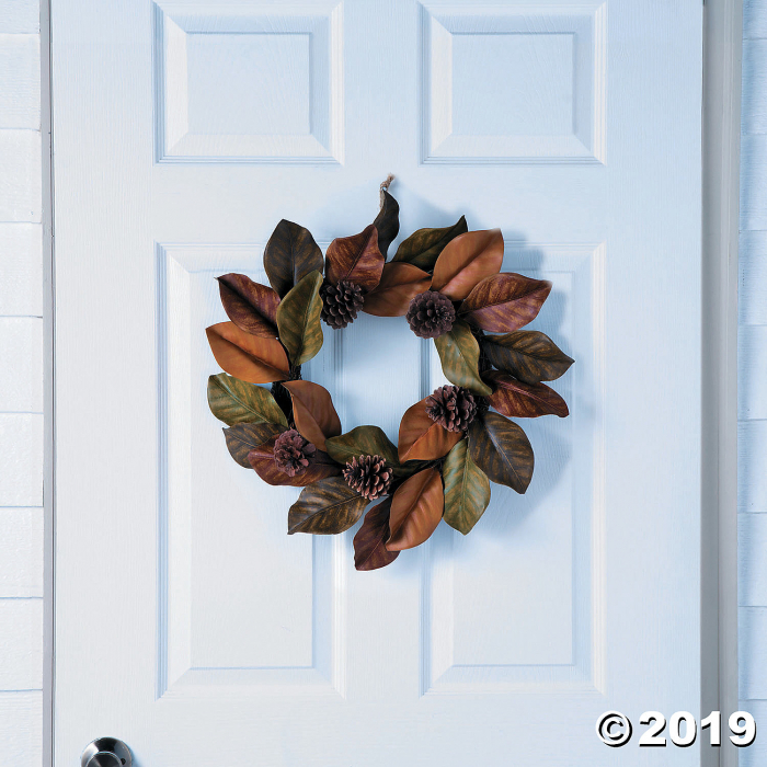 Fall Magnolia Leaves & Pinecones Wreath (1 Piece(s))