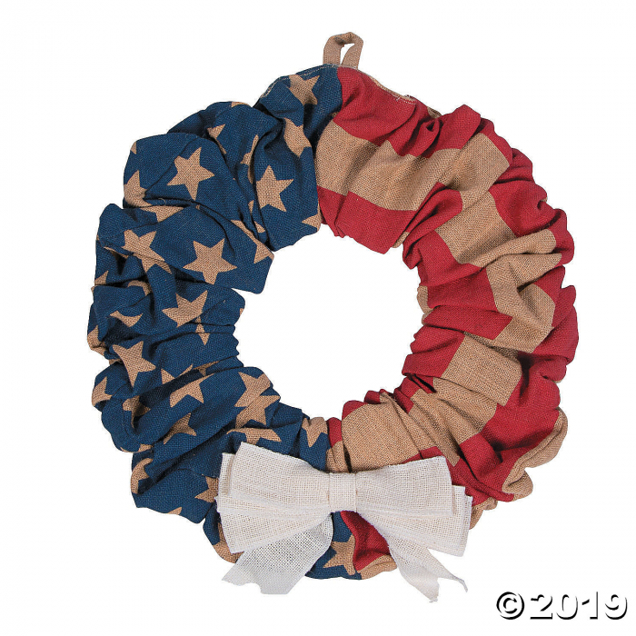 Patriotic Burlap Wreath (1 Piece(s)) Patriotic Burlap Wreath (1 Piece(s))