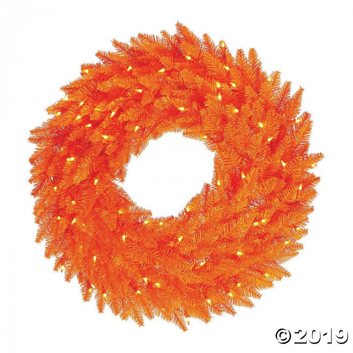 Vickerman 24" Orange Wreath with Orange Lights (1 Piece(s))