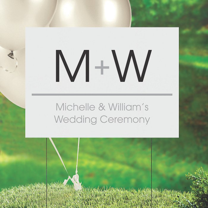Personalized Wedding Initials Double-Sided Yard Sign (1 Piece(s))