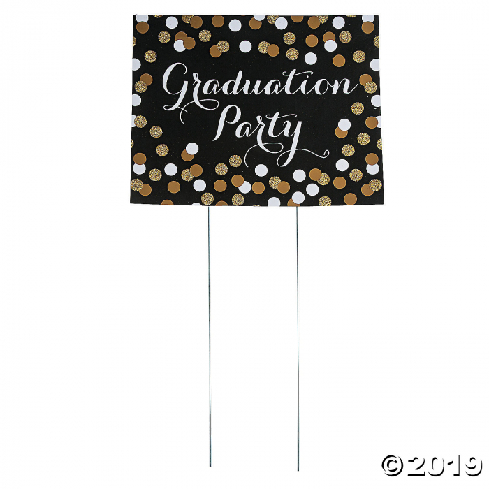 Black & Gold Graduation Yard Sign (1 Piece(s))