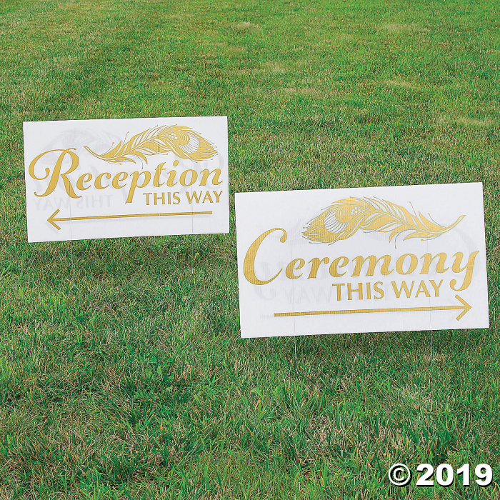 Wedding Directional Double-Sided Sign Set (1 Set(s)) Wedding Directional Double-Sided Sign Set (1 Set(s))