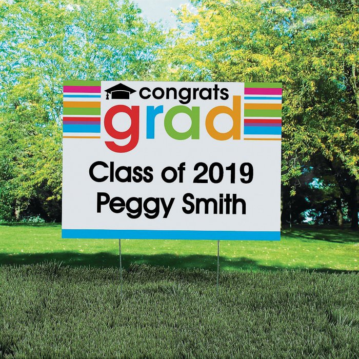 Personalized Cheers To the Grad Yard Sign