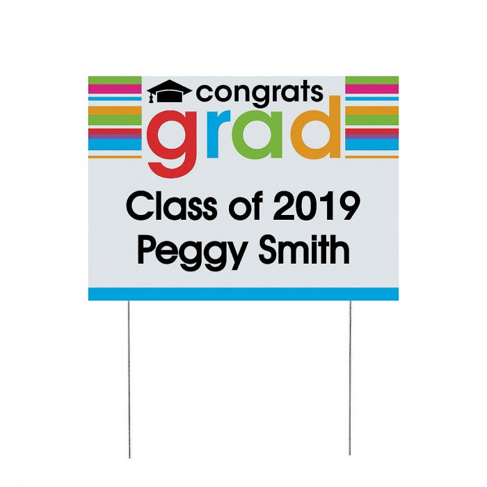 Personalized Cheers To the Grad Yard Sign
