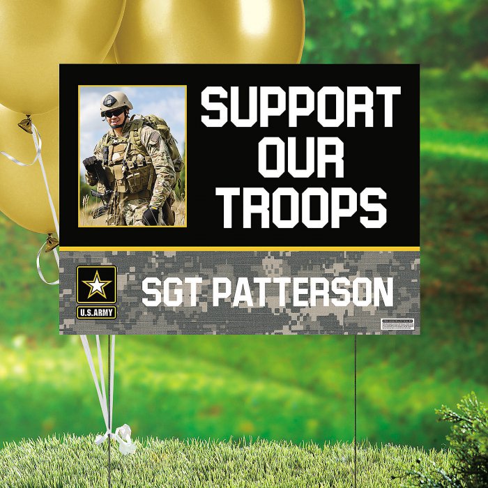 Custom Photo U.S. Army® Support Our Troops Yard Sign (1 Piece(s))