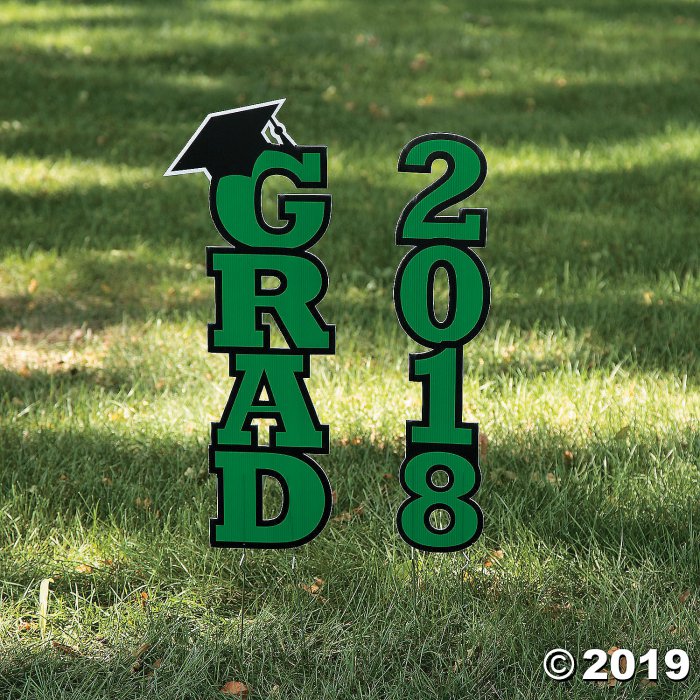 Green 2018 Grad Yard Sign (1 Set(s))
