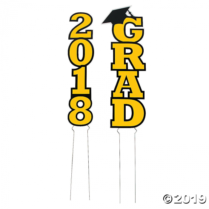 Yellow 2018 Grad Yard Sign (1 Set(s))