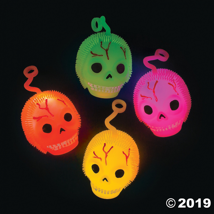 Light-Up Skull Puffer Ball YoYos (Per Dozen)