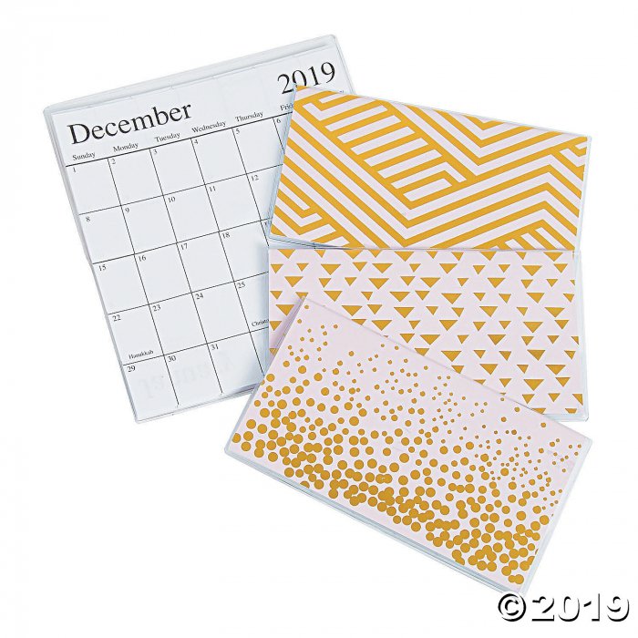 2019 - 2020 Pink & Gold Pocket Calendars (Per Dozen)