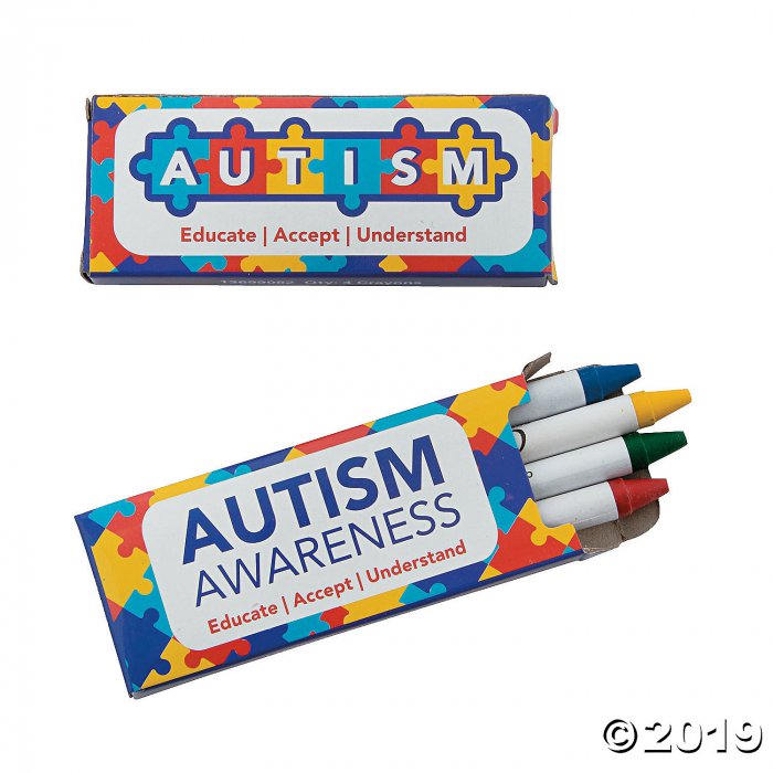 4-Color Autism Awareness Crayons - 24 Boxes (24 Piece(s))