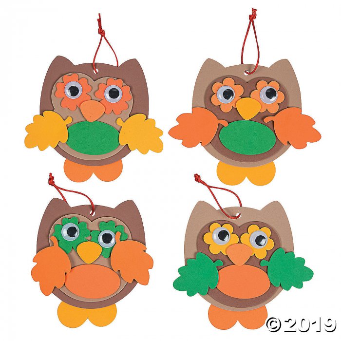 Fall Color Owl Ornament Craft Kit (Makes 12)