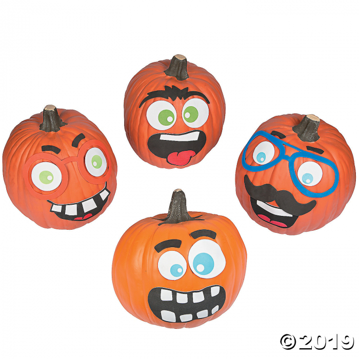 Funny Face Pumpkin Decorating Craft Kit (Makes 12)