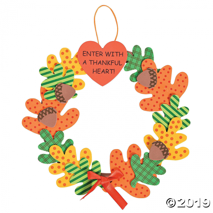 Enter with a Thankful Heart Wreath Craft Kit (Makes 12)