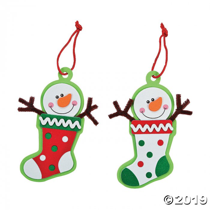 Snowman Stocking Christmas Ornament Craft Kit (Makes 50)
