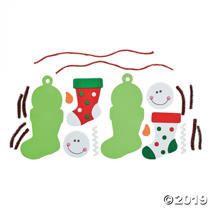 Snowman Stocking Christmas Ornament Craft Kit (Makes 50)