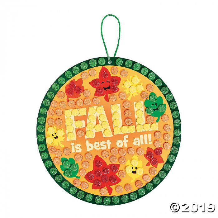 Fall Leaves Glitter Mosaic Craft Kit (Makes 12)