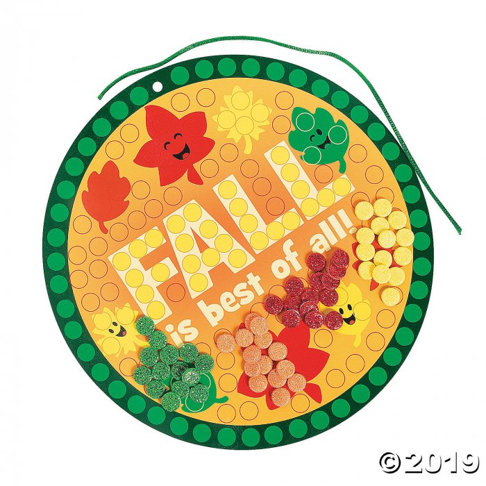 Fall Leaves Glitter Mosaic Craft Kit (Makes 12)