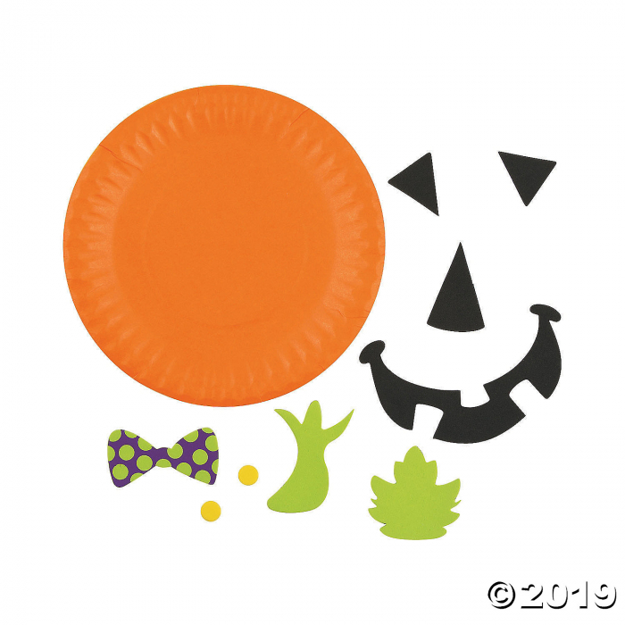 Paper Plate Jack-O'-Lantern Craft Kit (Makes 12)