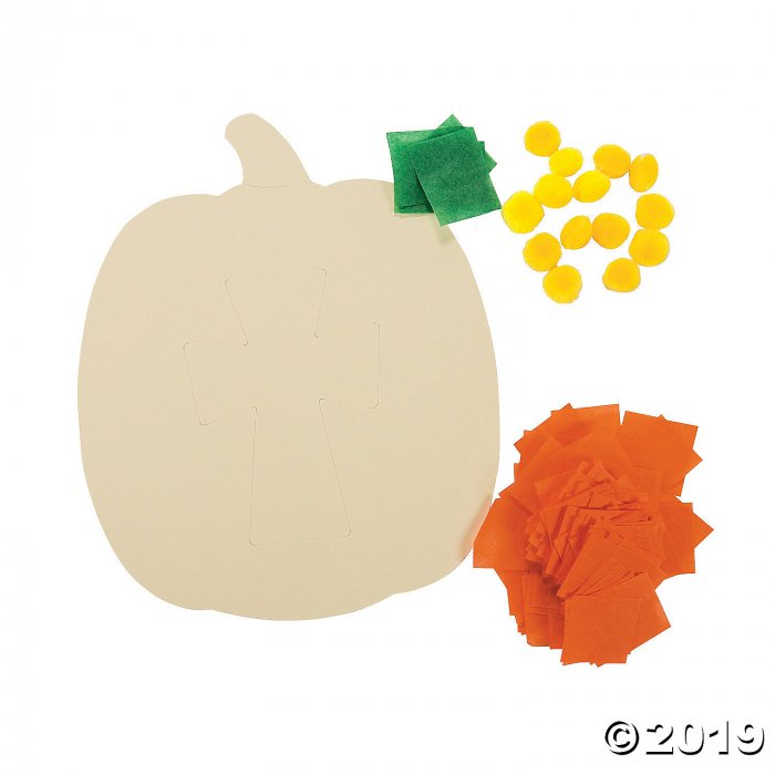 Christian Pumpkin Crinkle Tissue Paper Craft Kit (Makes 12)