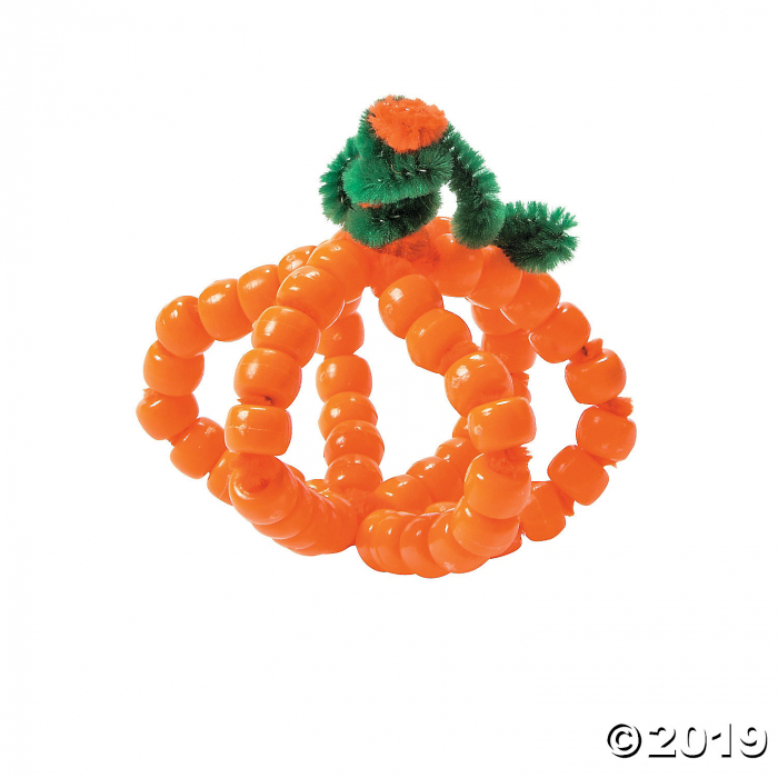 3D Pony Bead Pumpkin Craft Kit (Makes 12)