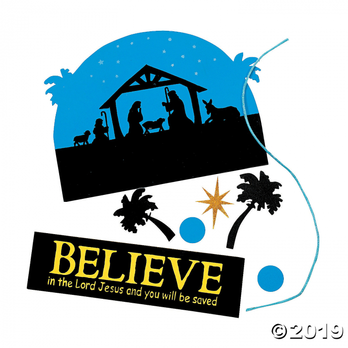 Believe" Nativity Sign Christmas Craft Kit (Makes 12)