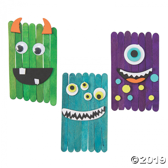 Crazy Eye Monster Craft Stick Craft Kit (Makes 12)