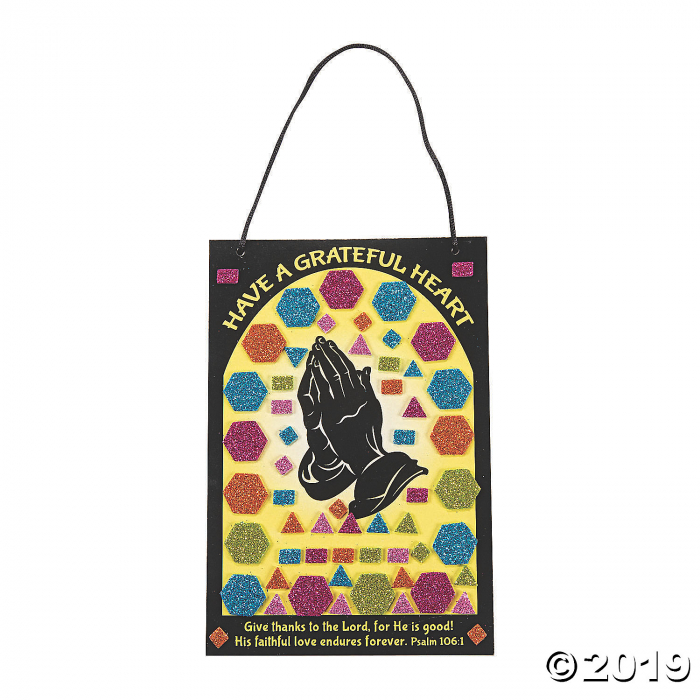 Grateful Heart Praying Hands Mosaic Sign Craft Kit (Makes 12)