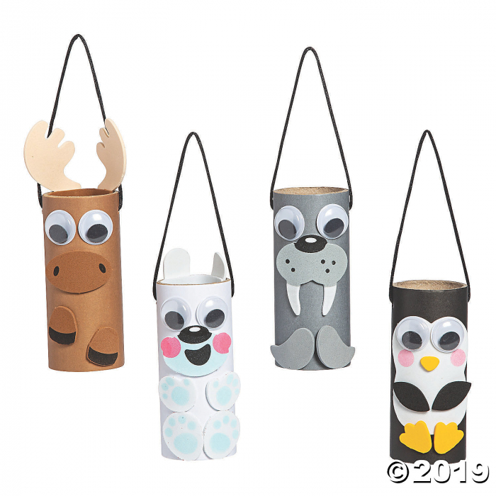 Arctic Animals Craft Tube Ornament Craft Kit (Makes 12)