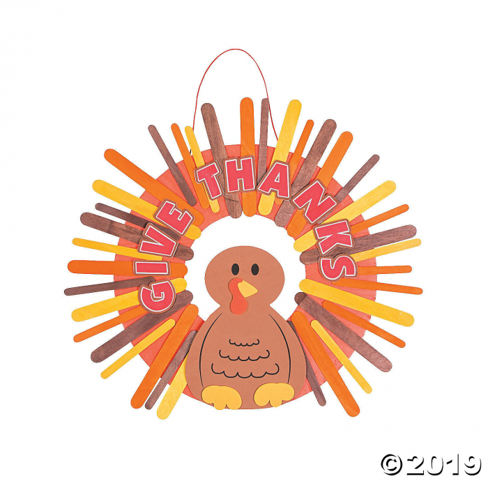 Give Thanks Craft Stick Wreath Craft Kit (Makes 6)