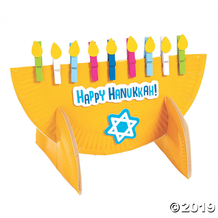 Paper Plate Menorah Stand-Up Craft Kit (Makes 6)