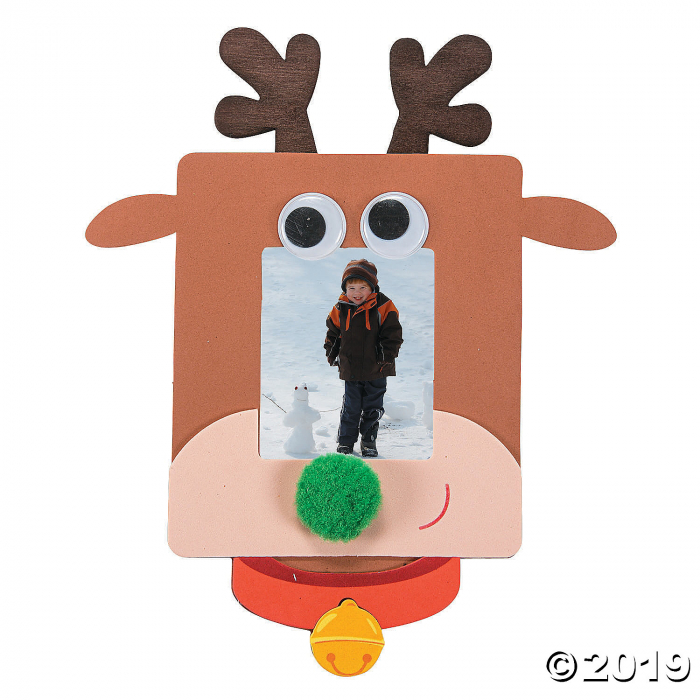 Googly Eyes Reindeer Picture Frame Magnet Craft Kit (Makes 12)