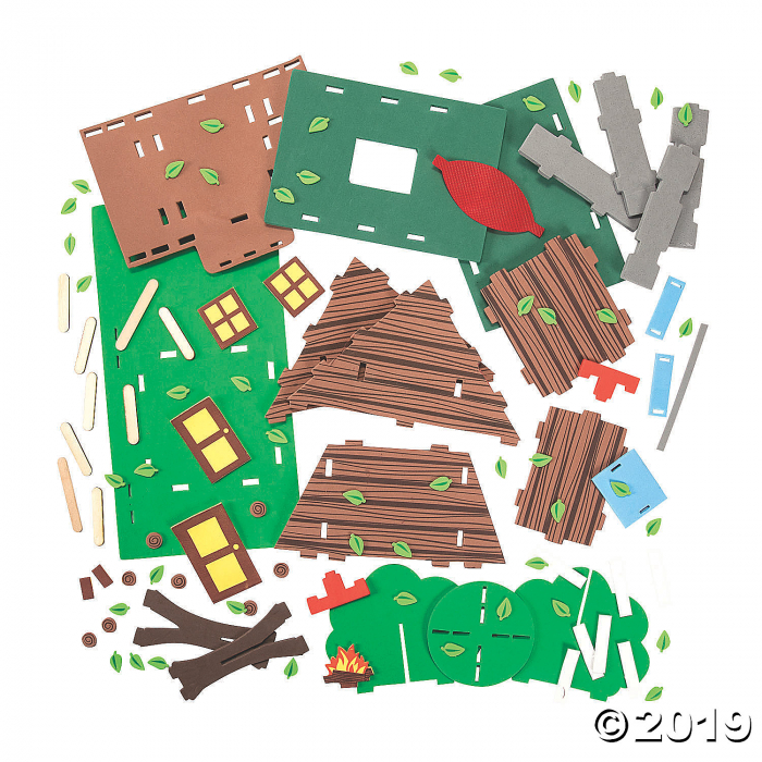 Large 3D Tabletop Camping Cabin Craft Kit (1 Piece(s))