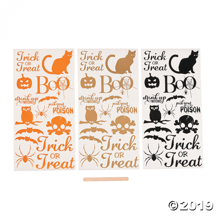 Halloween Rub-On Transfers (3 Piece(s)) Halloween Rub-On Transfers (3 Piece(s))