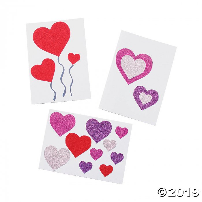 Glitter Paper Heart Shapes (1 Unit(s))